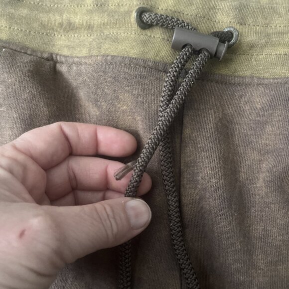 Alphalete Joggers Mens M Sweatpants Drawstring Brown Gold Acid Wash - Picture 2 of 4